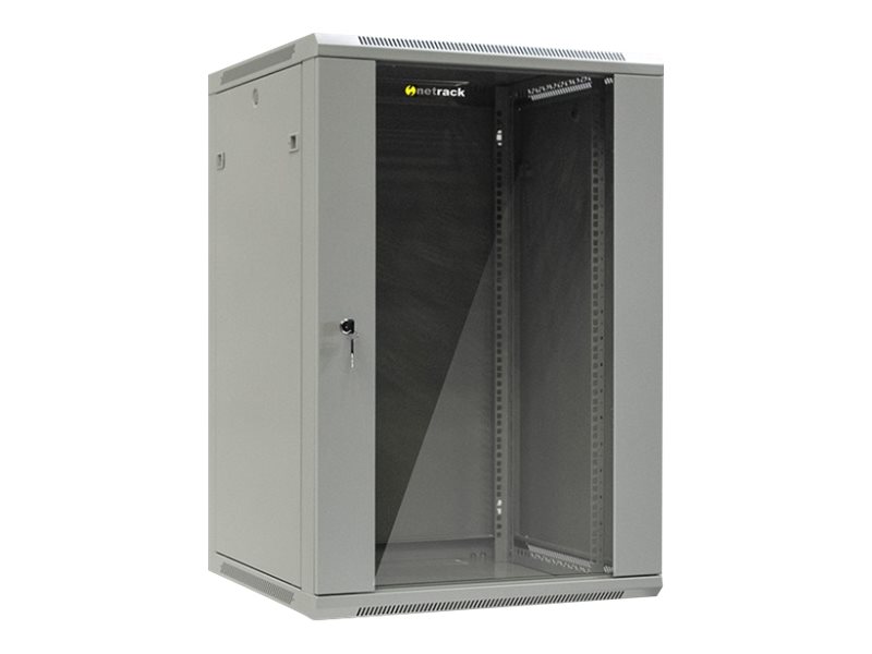 Netrack 019-180-66-021, Wandmontiertes Regal, 18U, 100 Kg, 33,9 Kg, Grau
