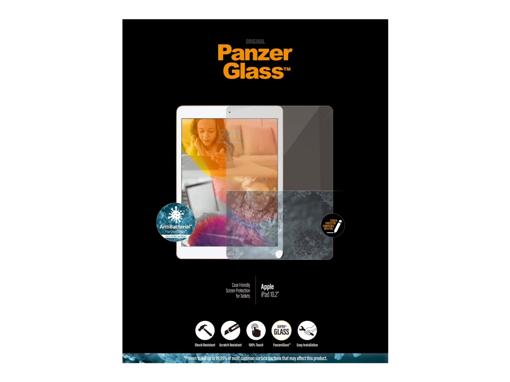 Panzerglass Skærmbeskytter For Tablet Etuivenlig Glas 10.2 " Krystalklar For Apple 10.2 Inch Ipad 7. Generation 8. Generation 9. Genera