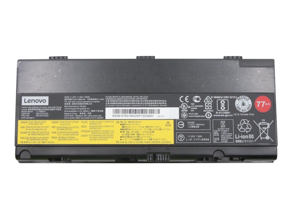 Simplo L17m6p51 Batteri För Barbar Dator Litiumjon 6 Cells 8000 Mah 90 Wh Fru För Thinkpad P52 20m9 20ma