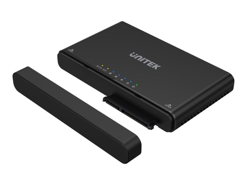 Unitek Solidforce+ - Lagringspakning - 2,5" / 3,5" Delt, M.2 - Sata 6Gb/S / Pcie 3.0 X2 (Nvme) - Usb 3.2 (Gen 2) - Sort