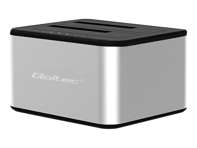 Qoltec - Hdd/Ssd-Dockingstation - Einschübe: 2 - 2,5" / 3,5" Gemeinsam - Sata 6Gb/S - Usb 3.0 - Silber