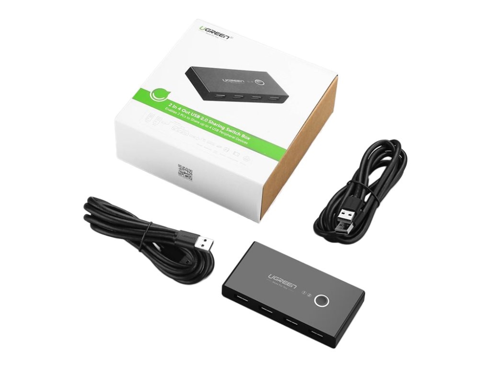 Ugreen - USB sharing switch til periferiudstyr - 4 x USB 2.0 - desktop