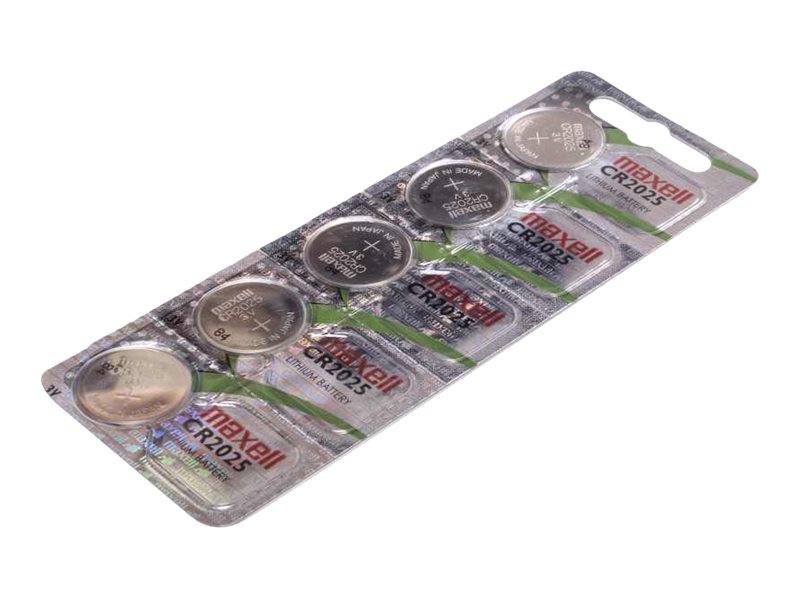 Maxell 18586200, Einwegbatterie, Cr2025, Zink-Mangan-Dioxid (Zn/Mno2), 3 V, 5 Stück(E), 170 Mah