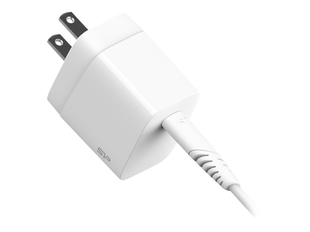 Silicon Power Charger Qm10 Quick Charge 18W Usb Type-C + Cable Usb-Lightning White