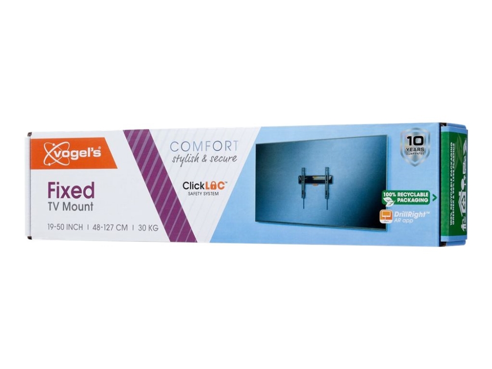 Vogels Comfort TVM 3205 - Monteringssats (väggfäste) - fixerad - för TV - stål, härdad plast - svart - skärmstorlek: 19-50 | TV, Ljud & Bild - TV & Hemmabio - TV-montering | GameStuff