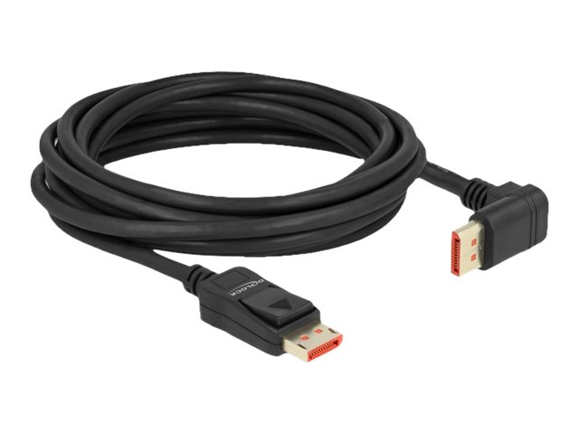Delock - DisplayPort-kabel - DisplayPort (hane) rak till DisplayPort (hane) uppåtvinklad - DisplayPort 1.4 - 5 m - 8K60 Hz (7680 x 4320) stöd - svart | Datortillbehör - Kablar & adaptrar - Videokablar & adaptrar | GameStuff