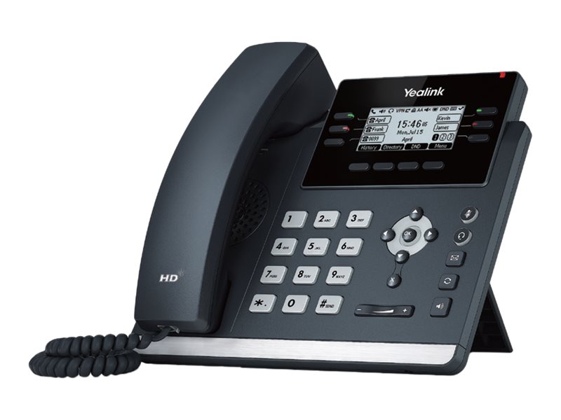 Yealink Sip T42u Voip Telefon Med Opkalds Id 5 Vejs Opkaldskapacitet Sip Sip V2 Srtp 12 Linier Klassisk Grå