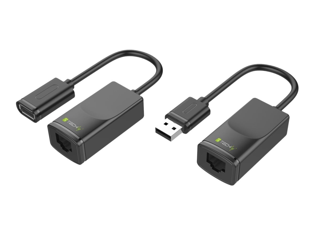 Techly Usb-Verlängerung Auf Cat.5E/6 60M Kabel - Usb-Forlængerkabel - Op Til 60 M
