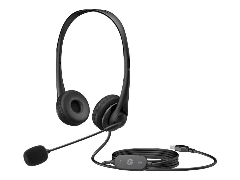 Hp G2 - Headset - På Øret - Kablet - Usb - Skygge Sort - For Victus By Hp Laptop 15, 16 Hp 27 Chromebase 22 Laptop 14, 15 Pavilion 32