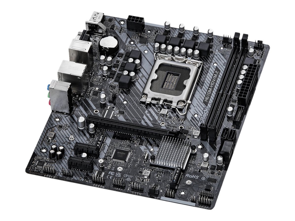 ASRock H610M-HDV/M.2 - Moderkort - micro ATX - LGA1700-uttag - H610 Chipuppsättning - USB 3.2 Gen 1 - Gigabit LAN - inbyggda grafiken (CPU krävs) - HD-ljud (8 kanaler) | Datorkomponenter - Moderkort - Intel Moderkort | GameStuff