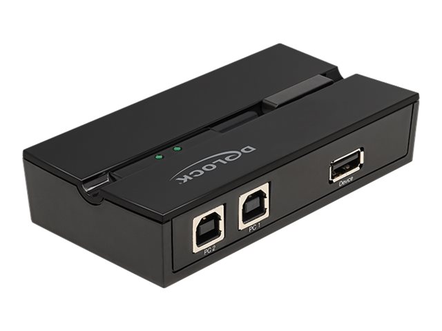 Delock - Usb Sharing Switch Til Periferiudstyr - 2 X Usb 2.0 - Væg-Monterbar, Overflademonterbar