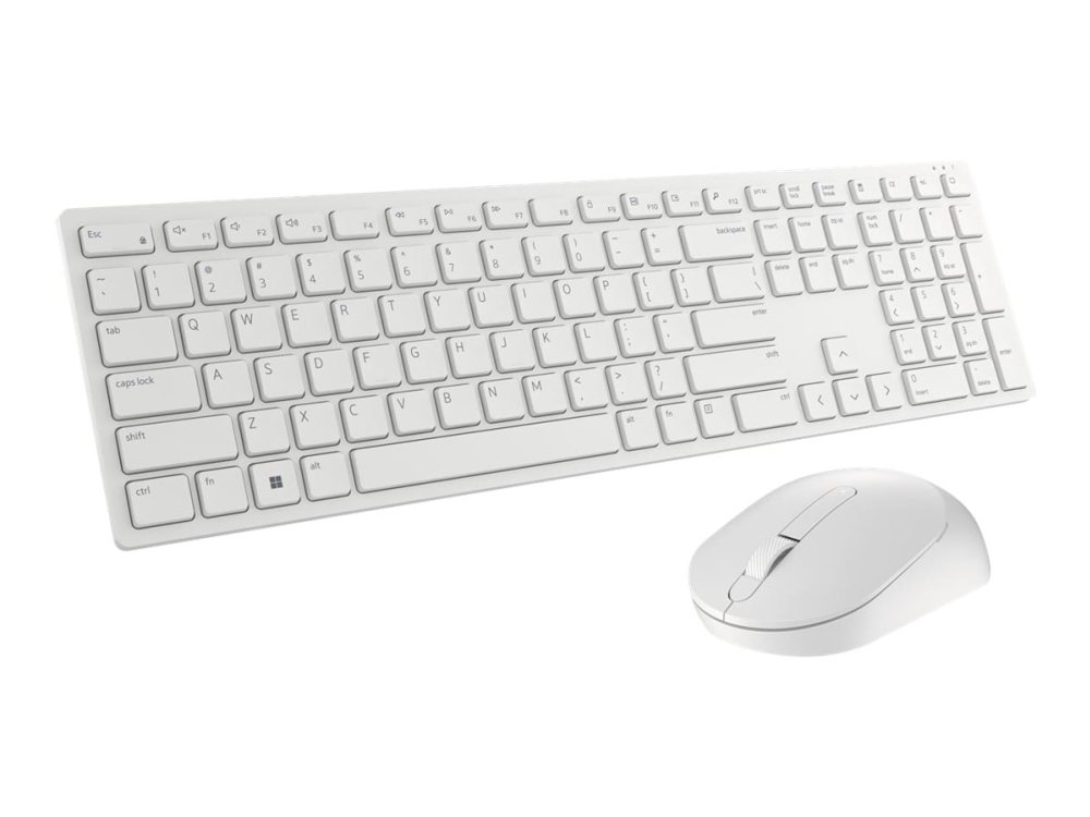 Dell Pro Keyboard And Mouse Km5221w - Sæt Med Mus Og Tastatur - Trådløs - 2.4 Ghz - Qwerty - Us International - Hvid - Med 3 Years Nbd Advance Exchan