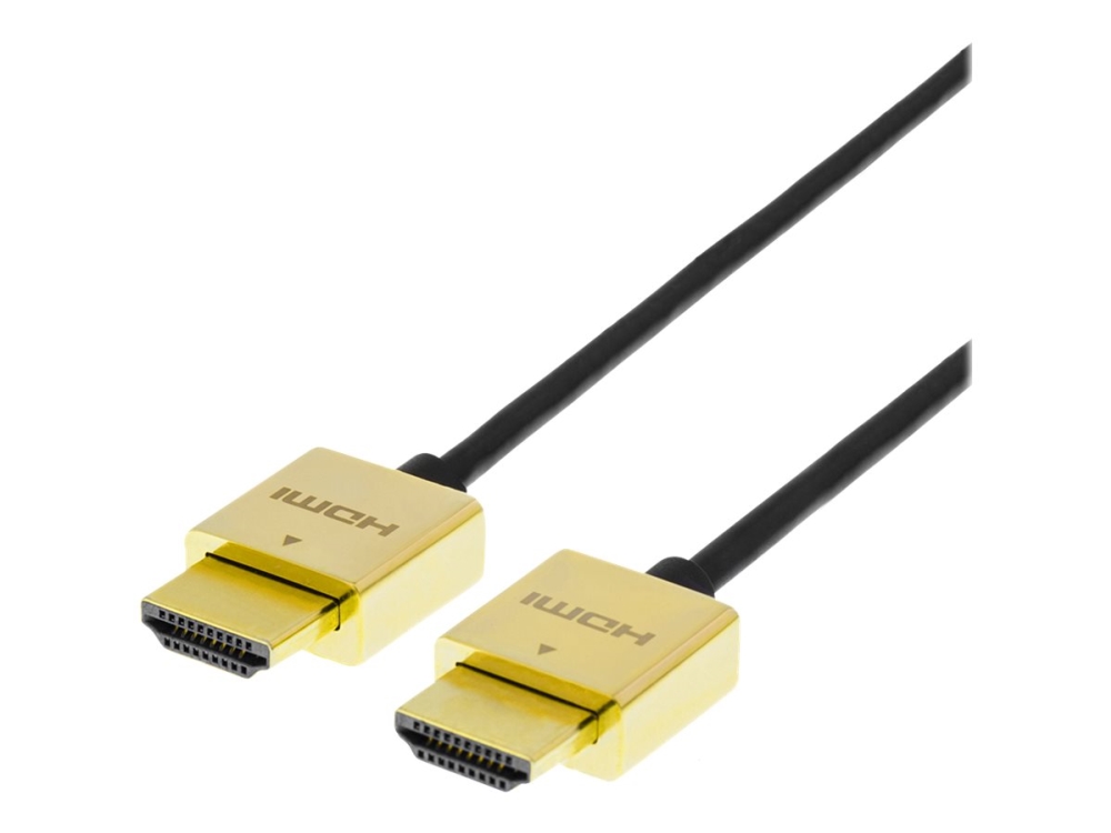 Deltaco - High Speed - Hdmi-Kabel Med Ethernet - Hdmi Han Til Hdmi Han - 2 M - Sort, Guld - 4K30 Hz Support