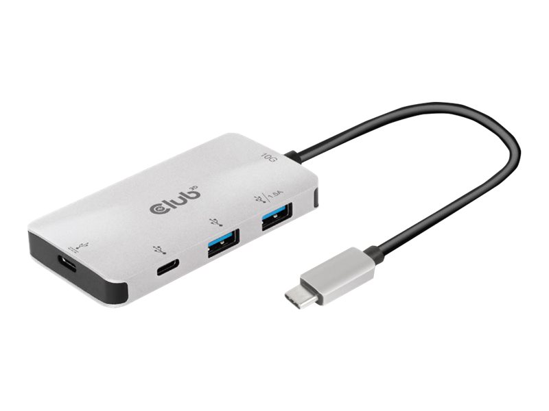Club3d Usb Gen2 Type-C Pd Charging Hub To 2X Type-C 10G Ports And 2X Usb Type-A 10G Ports, Usb 3.2 Gen 2 (3.1 Gen 2) Type-C, Usb 3.2 Gen 2 (3.1 Gen 2