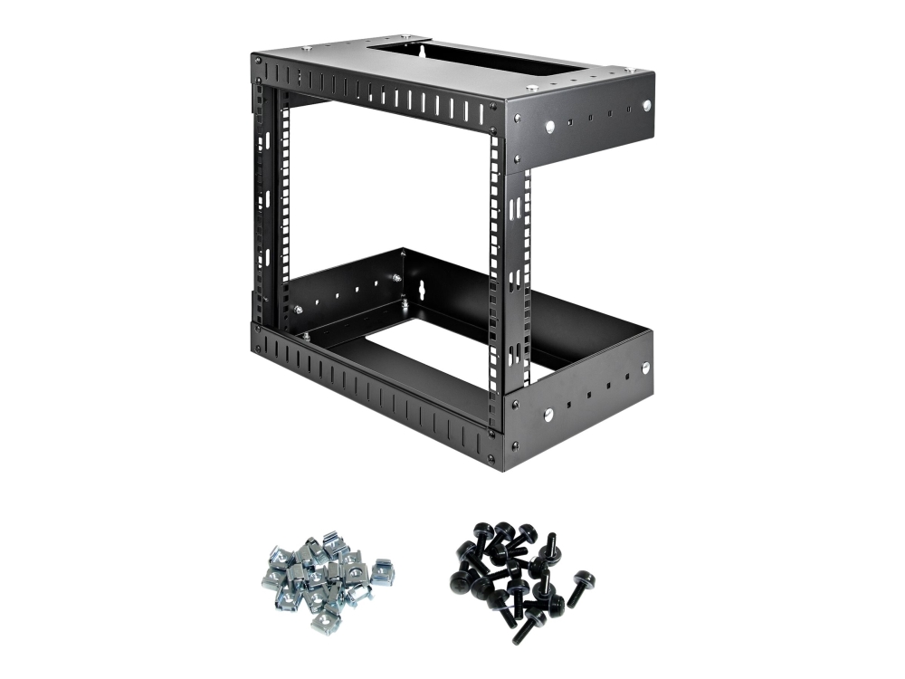 Startech.Com 2-Pfosten 8He Heavy-Duty Wandmontage Netzwerk-Rack, 19" Open Frame Server Rack Mit Einstellbarer Tiefe, Wandmontage Daten-Rack Für It/Av