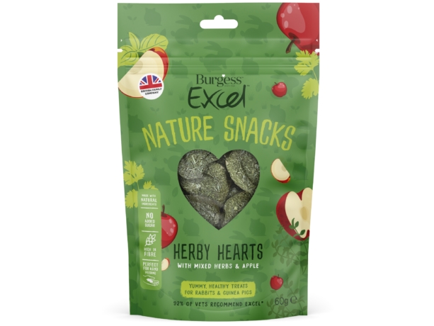 Burgess Excel Natures Snack Herby Hearts 60 g