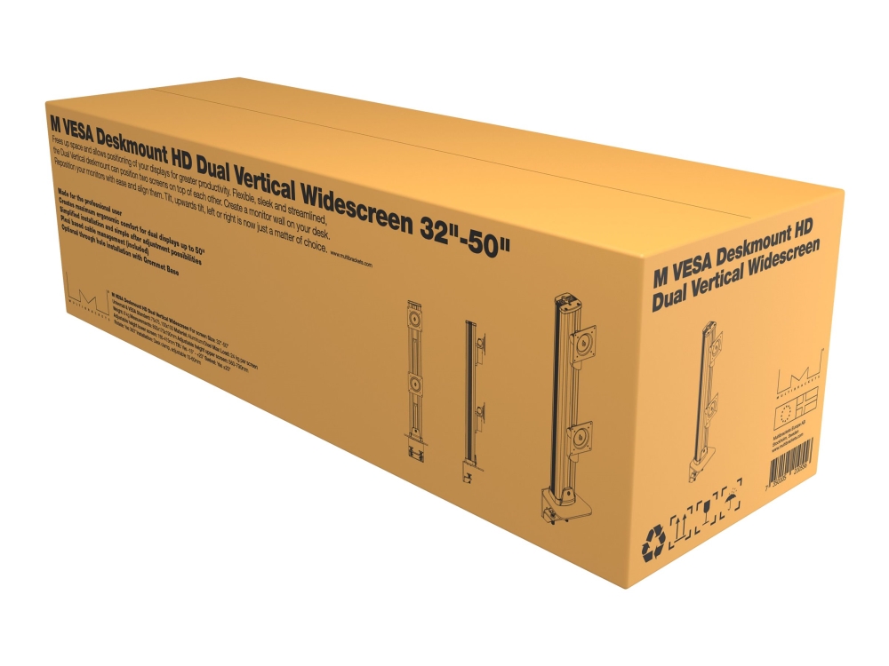 Multibrackets M VESA Desktopmount HD Dual - Monteringssats - för 2 välvda LCD-skärmar - stål - svart - skärmstorlek: 32-50 - disk-monteringsbar | Spel - Bildskärmar & tillbehör - Tillbehör | GameStuff