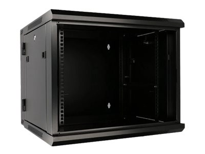 Extralink 6U 600X600 Azh Wall-Mounted Rackmount Cabinet Swing Type Black, Wandmontiertes Regal, 6U, 60 Kg, Sperrschloss, Ablageschienen, Schwarz