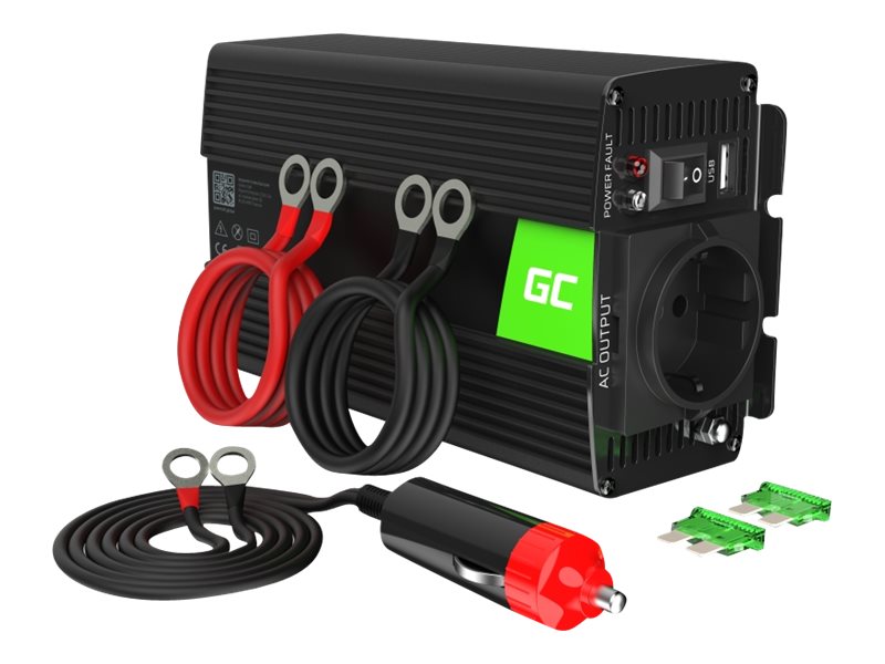 Green Cell - Dc Til Ac Inverter - Dc 24 V - 500 Watt - Output-Stikforbindelser: 1 - Sort