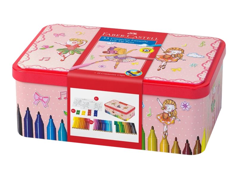 Faber-Castell Connector Ballerina - Fiberspidspen - Diverse Klare Farver (Pakke Med 33)