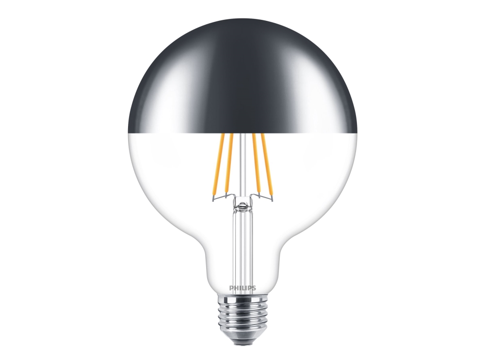 Philips Led Glödlampa Form: G125 E27 7.2 W Motsvarande 50 W Klass F Varmt Vitt Ljus 2700 K Spegelkrona