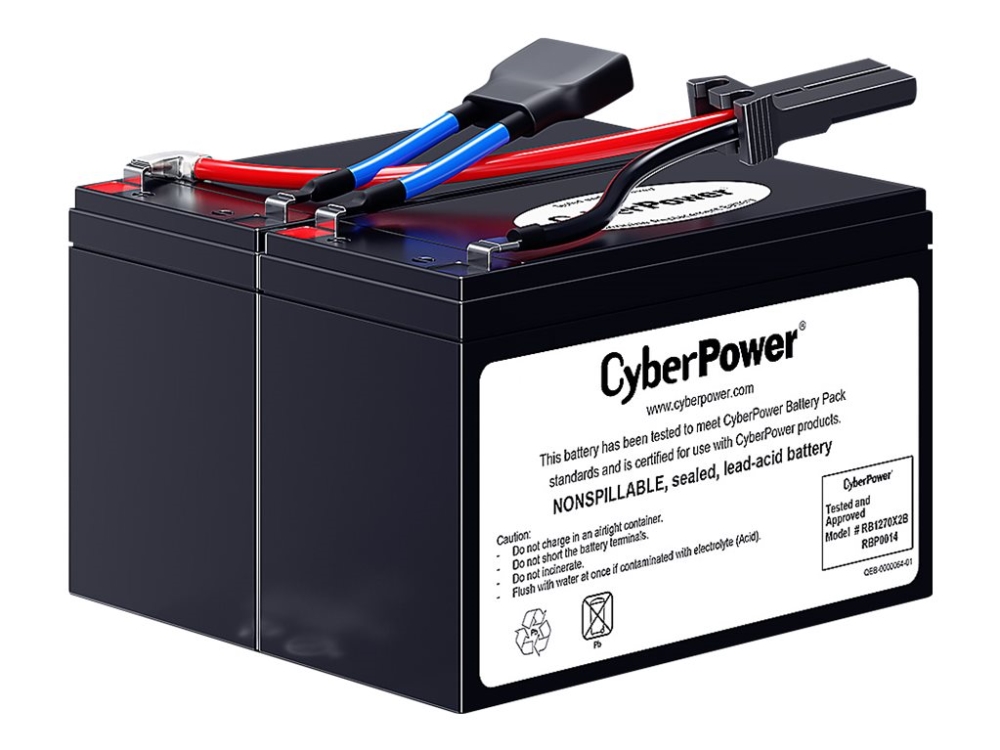 Cyberpower Replacement Battery Pack Rbp0014 Für Pr750elcd, 24 V, 2 Stück(E), Schwarz, Cyberpower Pr750elcd, Pr750elcdgr, Plombierte Bleisäure (Vrla),