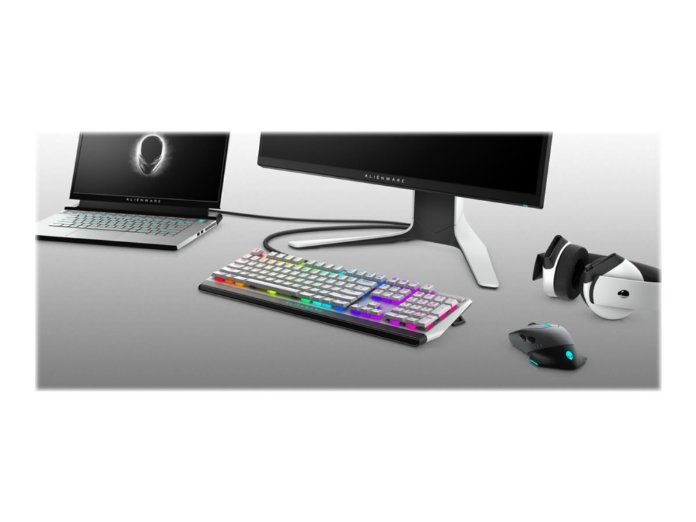 Alienware AW510K - Tangentbord - bakgrundsbelysning - USB - tangentbrytare: CHERRY MX Low Profile Red - månljus - för Alienware Area-51, Aurora, Aurora R10, Aurora R9, M15, M17 G5 5090 XPS 8940 | Spel - Gamingdatorer - Gamingdatorer tillbehör | GameStuff