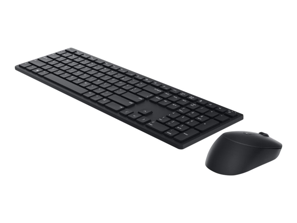 Dell Pro Keyboard And Mouse Km5221w - Retail Box - Sæt Med Mus Og Tastatur - Trådløs - 2.4 Ghz - Qwerty - Us International - Sort - Med 3 Years Nbd A