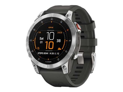 Garmin Epix Gen 2 - Skiferstål - Sportsur Med Bånd - Silikon - Håndleddstørrelse: 125-208 Mm - Display 1.3" - 16 Gb - Bluetooth, Wi-Fi, Ant+ - 76 G