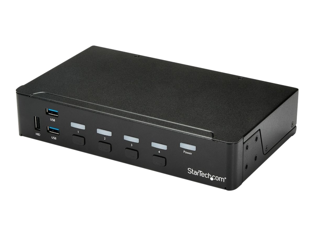 Startech 4 Port HDMI KVM - HDMI KVM Switch - 1080p - USB 3.0 & Audio Support - KVM Video Switch (SV431HDU3A2) - KVM / USB switch - 4 x KVM / audio / USB + 3 x SuperSpeed USB - 1 lokalbruger - monterbar på stativ - AC 120/230 V / DC 9 - 12 V - for P/N: SV431RACK