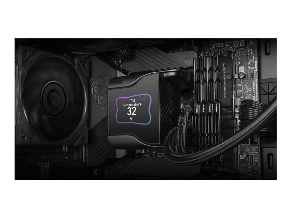 Msi Meg Coreliquid S280 Kylsystem Med Vatska Till Processorn Elementstorlek: 360 Mm För: Lga1150 Lga1151 Lga1155 Lga1156 Lga1200 Lga1700