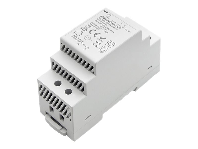 Qoltec - Strømforsyning (Monterbar På Din Rail) - Ac 220-240 V - 30 Watt - Grå