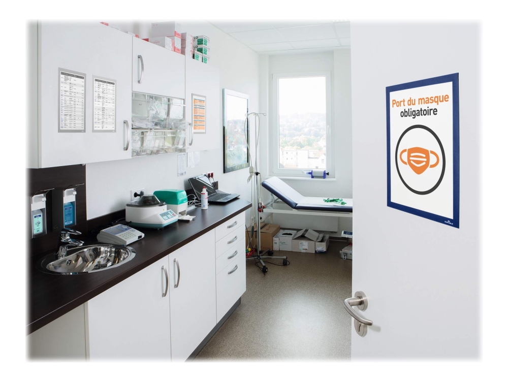 Selvklæbende inforamme Durable Duraframe, A4, blå, pakke a 2 stk.