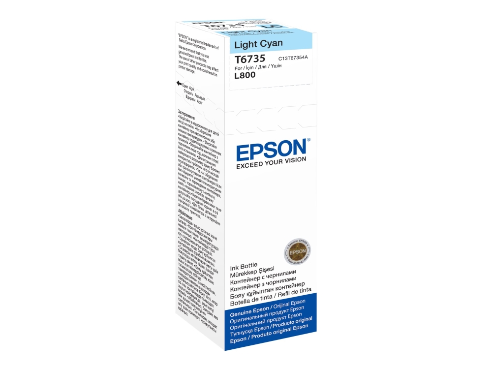 Epson T6735 - 70 Ml - Lys Cyan - Original - Blækrefill - For Epson L1800, L800, L805, L810, L850 Ecotank L1800