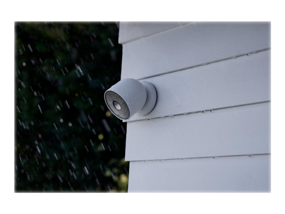 Google Nest Cam - Netværksovervågningskamera - indendørs, udendørs - vejrbestandig - farve (Dag/nat) - 2 MP - 1920 x 1080 - 1080p - audio - trådløs - WiFi - H.264 (pakke med 2)