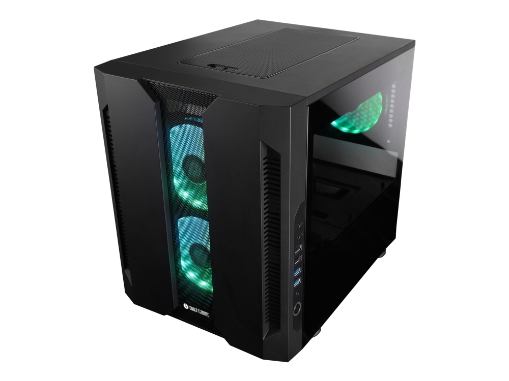 Chieftronic M2 - Cube - micro ATX - genomskinlig sidopanel (härdat glas) - ingen strömförsörjning (ATX) - svart - USB/ljud | Datorkomponenter - Datorchassin & Tilbeör - Alla Datorchassin | GameStuff