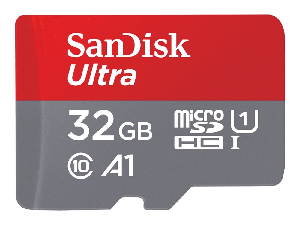 SanDisk Ultra - Flashminneskort (microSDHC till SD-adapter ingår) - 32 GB - A1 / UHS-I U1 / Class10 - microSDHC UHS-I | Foto och video - Foto- & videotillbehör - Minneskort | GameStuff