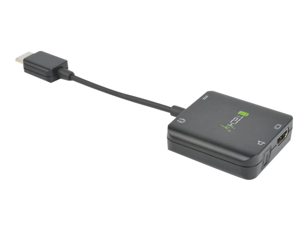Techly - Video / Lyd Adapter - Hdmi Han Til Stereo Mini-Jackstik, Toslink, Hdmi, Micro-Usb Typ B Hun - Sort - 4K Unterstützung