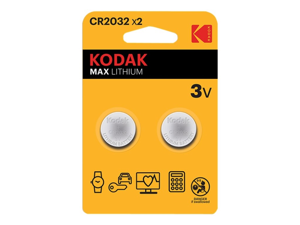 Kodak Max - Batteri 2 X Cr2032 - Li/Mno2 - 210 Mah