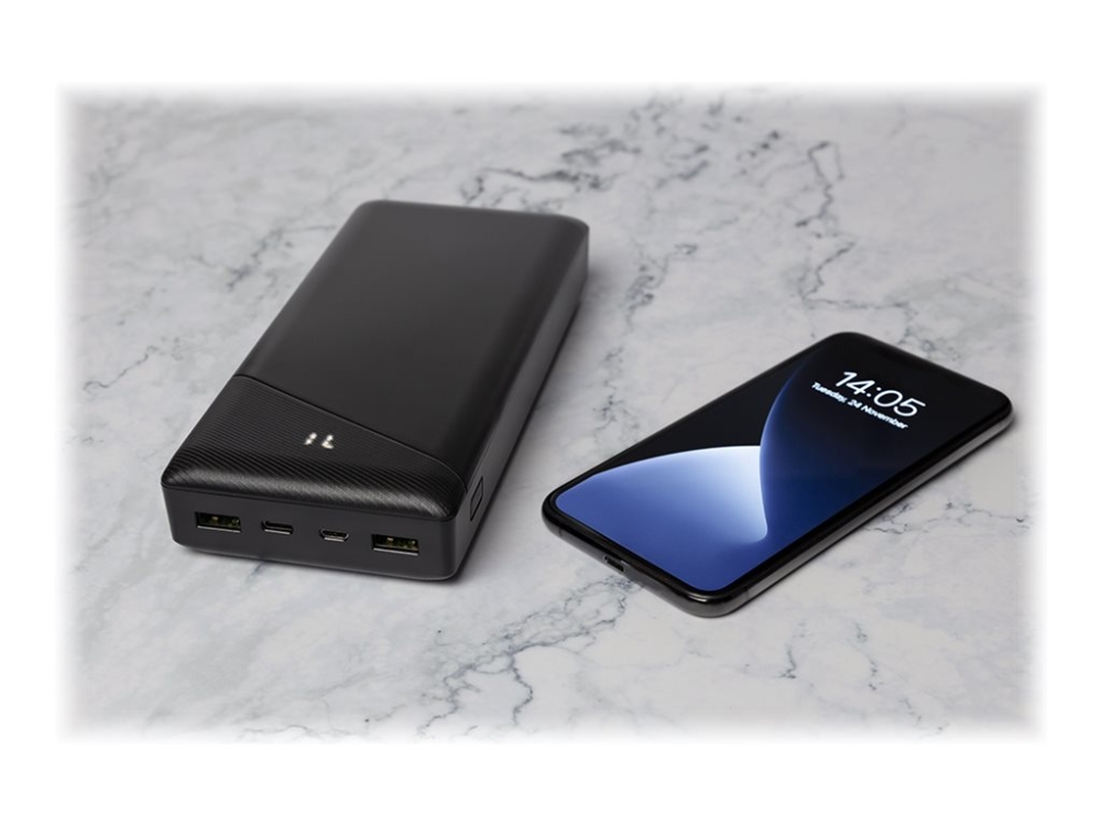 DELTACO PB-C1002 - Strömförsörjningsbank - 30000 mAh - 111 Wh - 18 Watt - 3 A - Fast Charge - 3 utdatakontakter (USB, 24 pin USB-C) - svart | Tele & GPS - Batteri & Laddare - Strömförsörjningsbanker | GameStuff