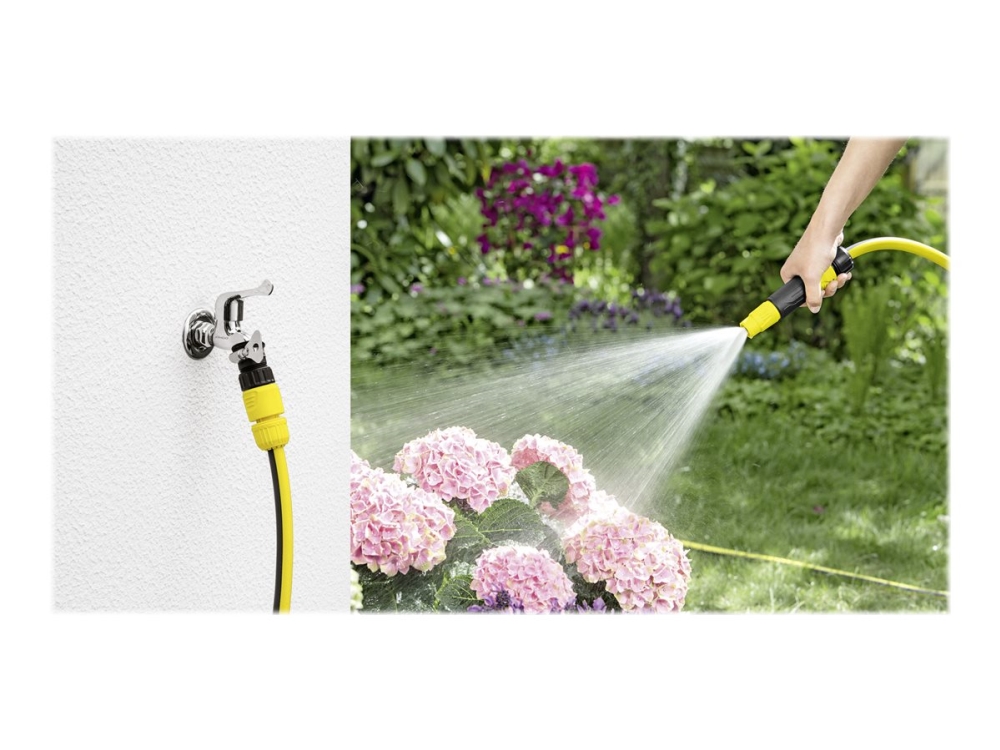 Kärcher - Uppsättning med sprutmunstycke och kopplingar - med vattenstopp - lämplig för 13 mm (1/2), 15 mm (5/8) och 19 mm (3/4) slangar | Trädgården - Bevattning av trädgårdar - Sprutpistoler | GameStuff