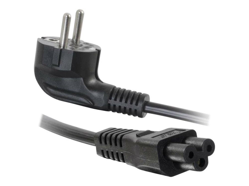 C2g Laptop Power Cord - Strømkabel - Iec 60320 C5 Til Power Cee 7/7 (Han) - Ac 250 V - 2 M - Formet - Sort - Europa