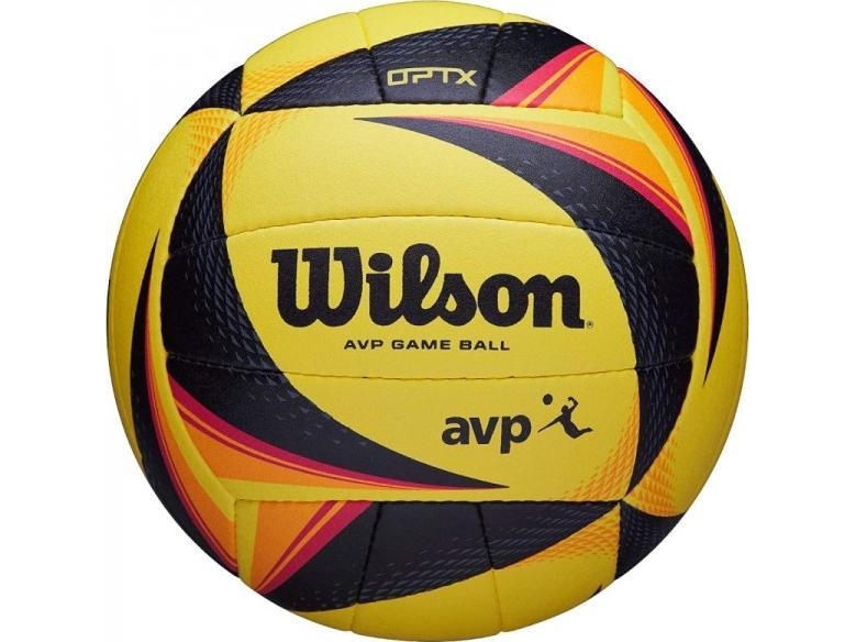 Wilson Avp Optx, Schwarz, Gelb, Komposite, Kunstleder, Mikrofaser, 18-Panel Ball, Innen & Außen, Avp, Abbildung