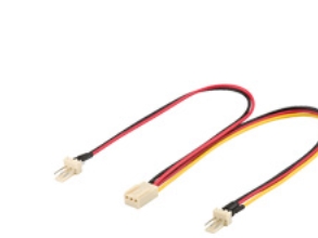Goobay 93880, 0,22 M, 3-Polig, 2 X Fan (3-Pin), Weiblich, Männlich, Gerade