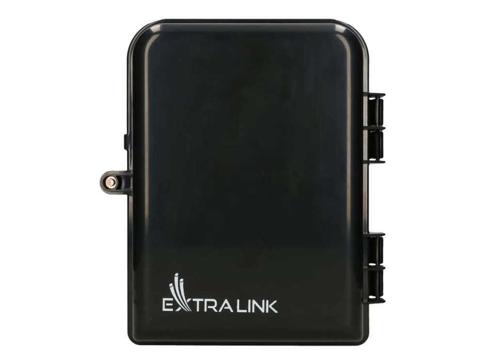 Extralink Eliza V2 - Glasfaser-Verteilerkasten - 16 Adern - Mastmontage, Wandmontage - Schwarz