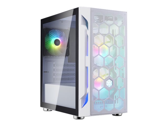 Silverstone Fara H1m Pro - Microatx - Sidepanel Med Vindue (Hærdet Glas) - Ingen Strømforsyning (Atx / Ps/2) - Hvid - Usb/Lyd