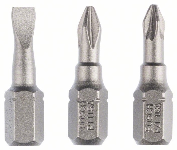 Bosch Accessories Kreuzschlitz-Bit Ph 1, Pz 1 Extra Hart, D 6,3, 3-Tlg. (2607001765)