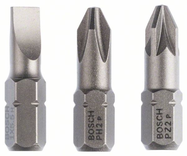 Bosch Zubehör 2607001766 Bitsatz Ph 2, Pz 2 Extra Hart D 6,3 3-Tlg.