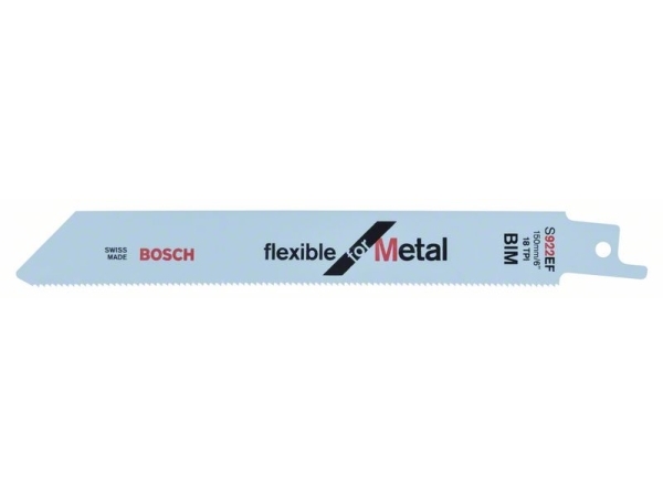 Bosch Flexible For Metal S 922 Ef - Sägeblatt - Für Rohre, Blattmetall, Stahl, Profile - 5 Stücke - Länge: 150 Mm (2608656015)