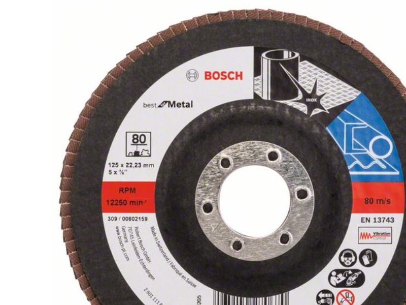 Bosch Accessories 2608607328 X571 Lamelslibeskive Diameter 125 Mm Borings-Diameter 22.33 Mm Kornstørrelse 80 Stål 1 Stk